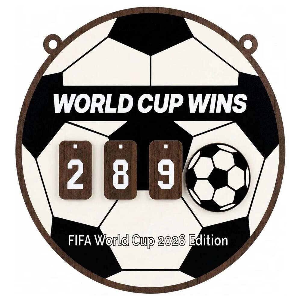 Wooden FIFA World Cup 2026 Edition Soccer Wins Counter Scoreboard Sign